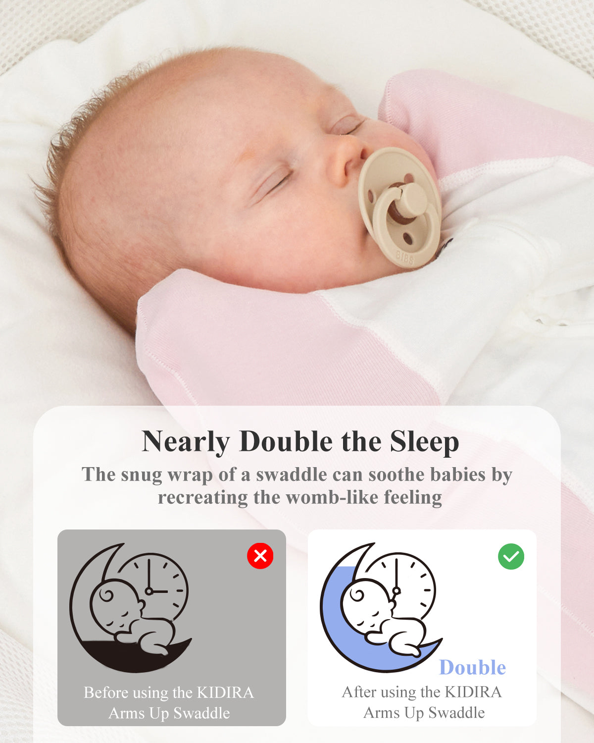 KIDIRA Swaddle for Newborns 0-3 Months 5-13 lb
