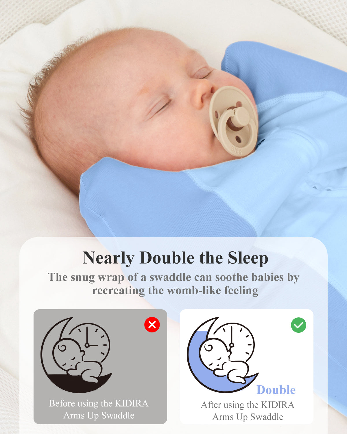 KIDIRA Swaddle for Newborns 0-3 Months 5-13 lb