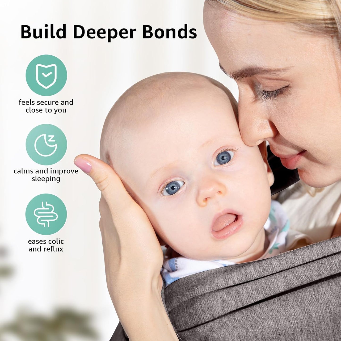 KIDIRA Baby Wraps Carrier Newborn to Toddler - Baby Sling Hands-Free Baby Carrier Wrap - Infant Carrier wrap - Adjustable Baby Slings Carrier for Newborn 7 to 35 lbs