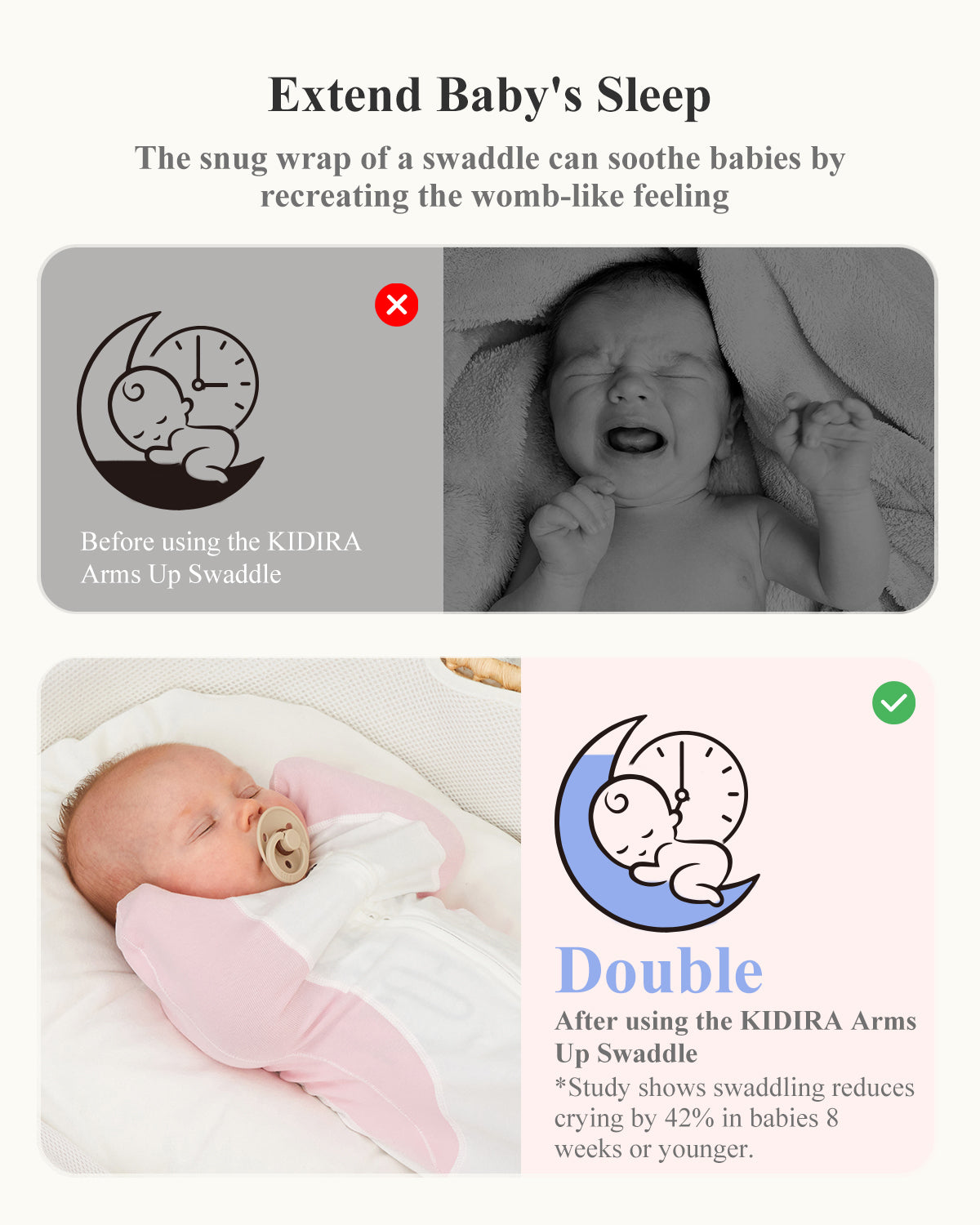 KIDIRA Swaddle for Newborns 0-3 Months 5-13 lb