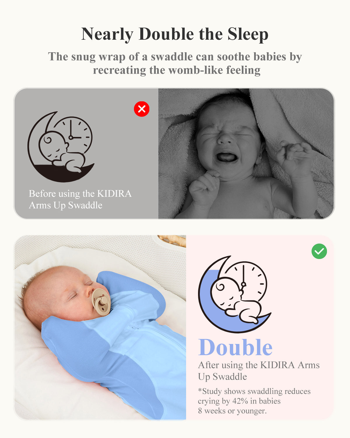 KIDIRA Swaddle for Newborns 0-3 Months 5-13 lb