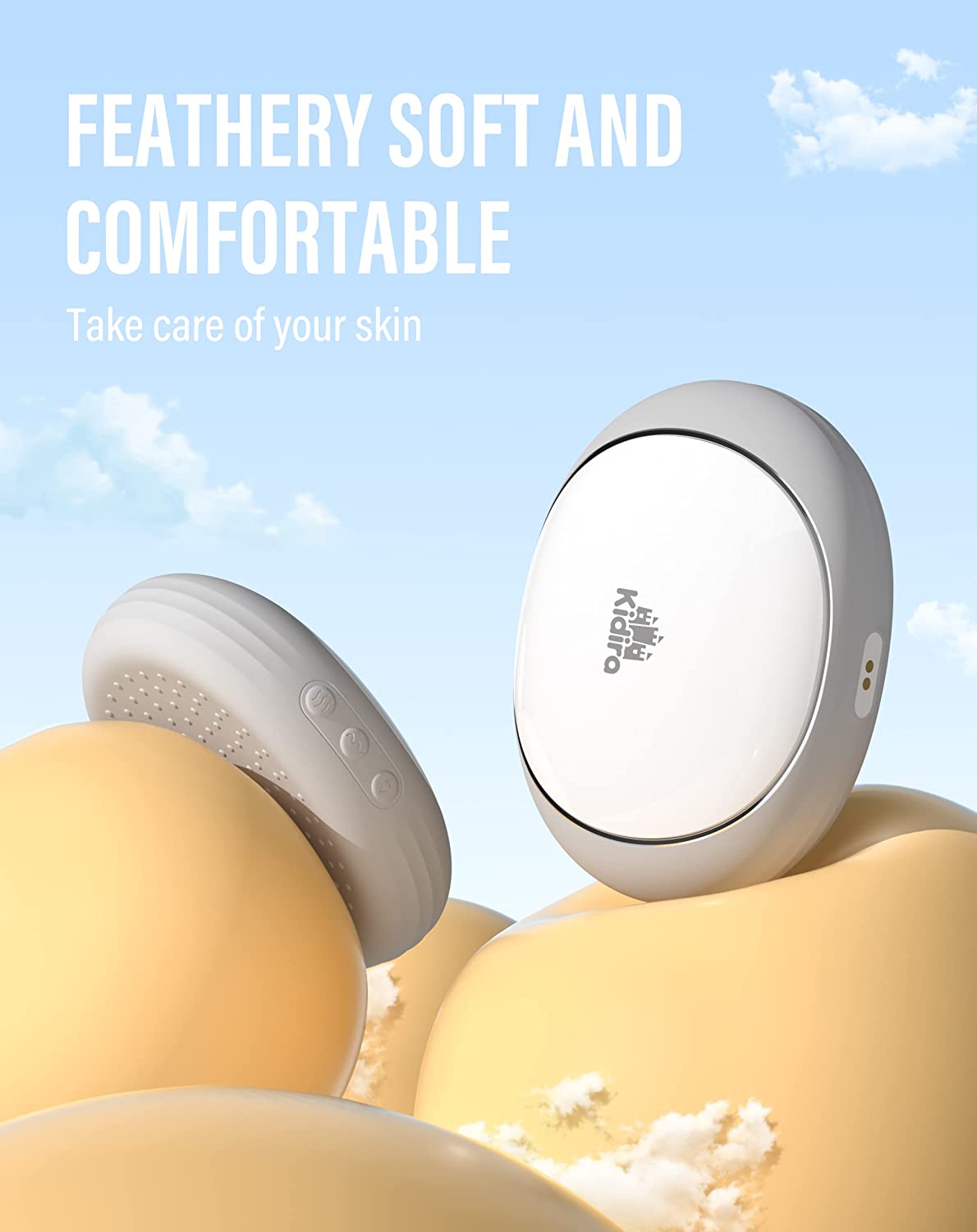 KIDIRA 2-in-1 Warming Lactation Massager, Soft Breast Massager for Breastfeeding, Nursing, Pumping, Breast Warmers with Heat & Vibration for Clogged Ducts, Mastitis, Engorgement, Improve Milk Flow