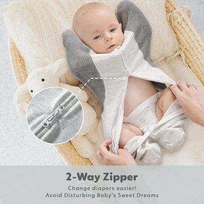 Swaddle for Newborns, 100% Cotton Baby Swaddles 0-3 Months 5-13 lb, Arms Up Swaddle Sleep Sack 0-3 Months with Moisture-Wicking Fabric, Promotes Healthy Hip Development, 2-Way Zipper & Foot Buttons